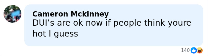 Screenshot of a social media comment about a man&rsquo;s hot mugshot turning him into a viral sensation.