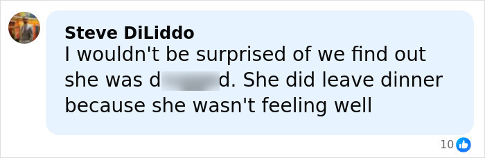Screenshot of a Facebook comment discussing the stepbrother of a teen slain on a cruise and disturbing details revealed by an ex.