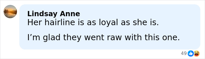 Comment by Lindsay Anne discussing Meghan Markle's makeup-free cover photo with a focus on her natural hairline.