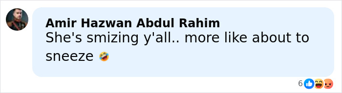 Comment about Meghan Markle's makeup-free cover photo, joking it's more like about to sneeze.