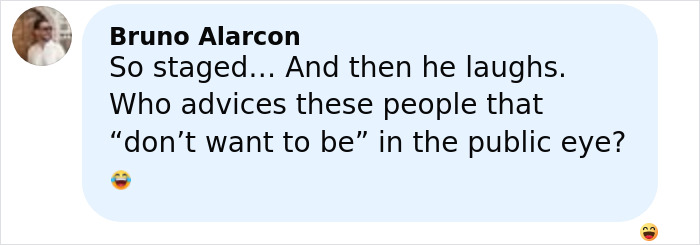 Comment about Meghan Markle and Prince Harry's home celebration being staged, shared on social media.