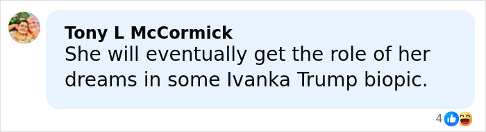 Comment from Tony L McCormick discussing potential future role in an Ivanka Trump biopic amid Christy box office flop debate. Comment from Tony L McCormick discussing potential future role in an Ivanka Trump biopic amid Christy box office flop debate.