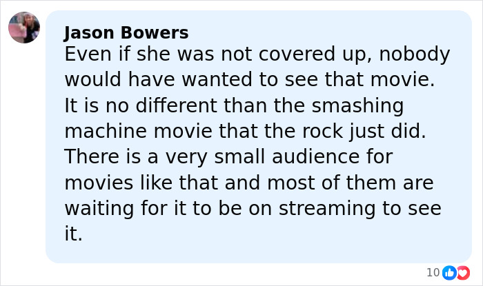 Plus-size model commenting online about Sydney Sweeney and the Christy box office flop in a social media post. Plus-size model commenting online about Sydney Sweeney and the Christy box office flop in a social media post.