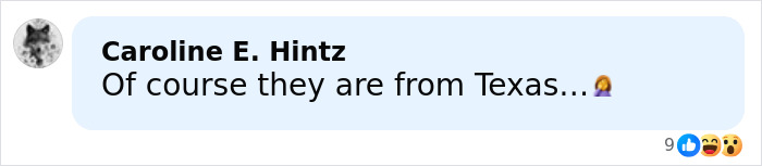 Screenshot of a social media comment mentioning Texans in a discussion about two men arrested over a plan involving a foreign island.