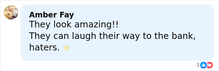 Comment praising a lingerie with a train look, expressing admiration and dismissing negative opinions with sparkle emojis.