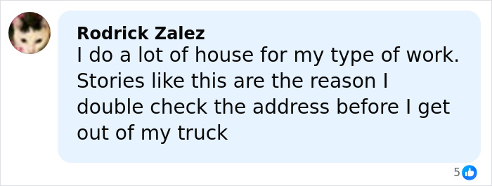 Comment from Rodrick Zalez emphasizing caution in his cleaning lady work, sharing lessons from tragic mistakes.