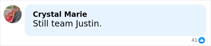 Comment on social media expressing support for Justin Baldoni amid his legal mistake in a countersuit against Blake Lively.