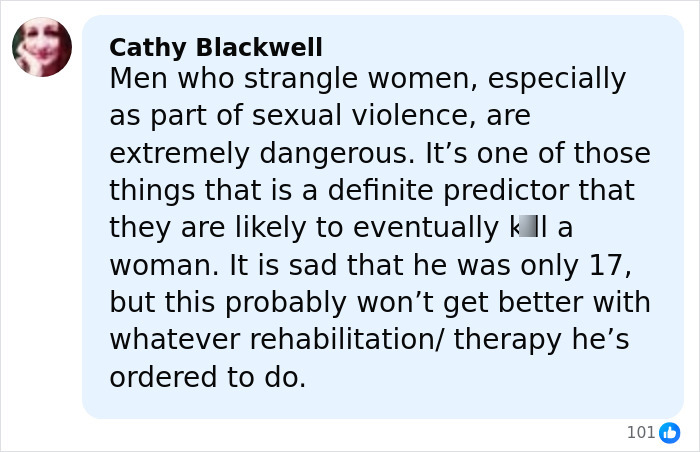 Comment about dangers of men who strangle women, linked to protests erupting across Oklahoma after teen walks free.