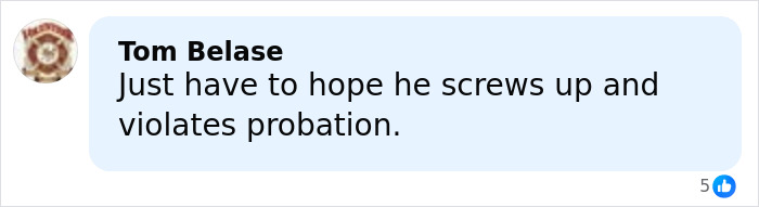 Screenshot of a social media comment expressing hope that a teen violating probation faces consequences amid Oklahoma protests.