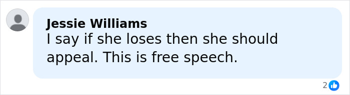 Comment from Jessie Williams supporting free speech in the viral playground clash involving an autistic boy and trial discussions.