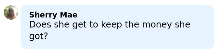Comment from Sherry Mae asking if the viral mom involved in autistic boy playground clash keeps the money she got.