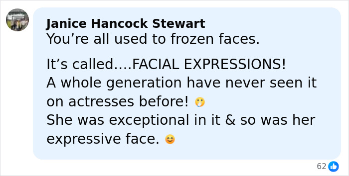 Comment from Janice Hancock Stewart praising Claire Danes&rsquo; expressive face and facial expressions in her new hit show.