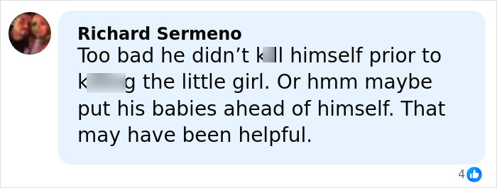 Comment by Richard Sermeno expressing harsh opinion about a dad leaving child in hot car before his death.