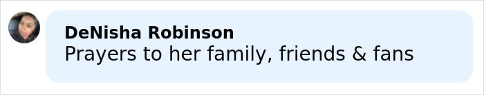 Image of a social media comment expressing prayers to the family, friends, and fans of singer DELAROSA after ambush in LA. Image of a social media comment expressing prayers to the family, friends, and fans of singer DELAROSA after ambush in LA.