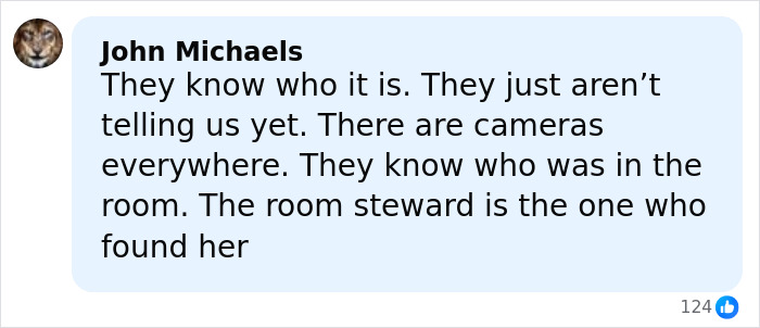 Comment discussing investigation details about a stepsibling after teen's body found under bed on Carnival cruise ship.