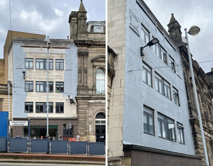 Modern building with mismatched architecture and poorly executed design creating a clear design and architecture nightmare.