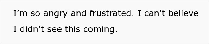 Text image showing the message expressing anger and frustration about unexpected situations related to pregnant girlfriend refusing to move together.