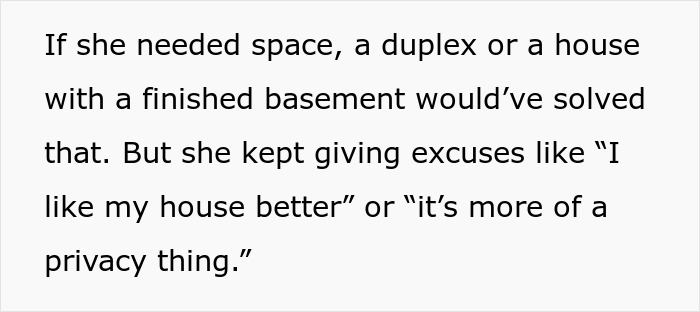 Pregnant girlfriend refusing to move together, expressing her preference to stay in her current house for privacy and comfort.