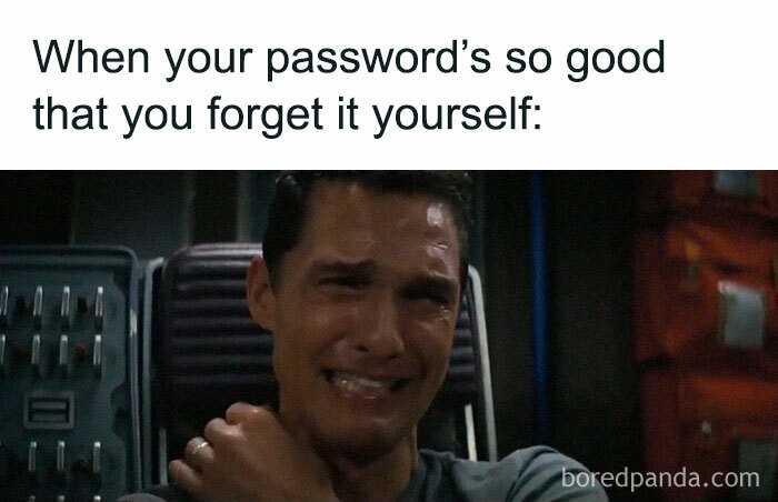 Man grimacing in frustration representing self-deprecating memes feel personally attacked about forgetting passwords.