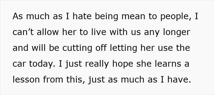 Text excerpt expressing frustration about cutting off a sister-in-law after a stolen wife's dog incident.