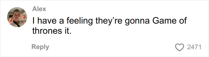 Comment by Alex expressing concern about Stranger Things creators&rsquo; cryptic warning before final episodes, with many likes.