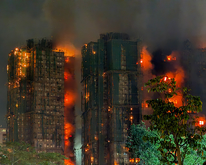 Horrifying Scene Caught On Video As Massive Fire Rips Through Hong Kong High-Rise