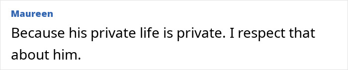 Comment from a user named Maureen expressing respect for Timothée Chalamet’s private life amid backlash over his kids comments. Comment from a user named Maureen expressing respect for Timothée Chalamet’s private life amid backlash over his kids comments.
