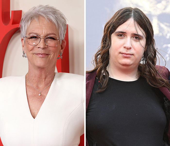 Portraits of two trans celebrity kids, highlighting public stories of their parents breaking silence on transgender issues.