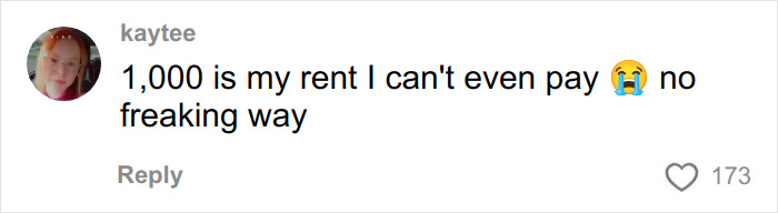 User comment reacting with disbelief about Dior&rsquo;s $1,000 advent calendar price, expressing financial struggle and frustration.