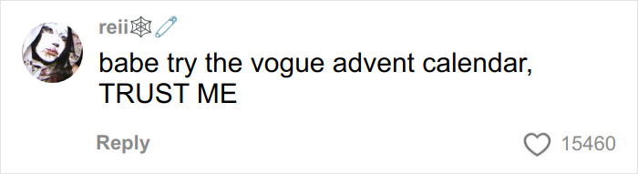 Social media comment urging to try the Dior advent calendar, highlighting mixed reactions to the luxury product.