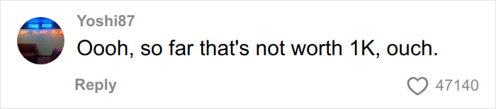 Comment from user Yoshi87 expressing disappointment about the $1,000 Dior advent calendar value.