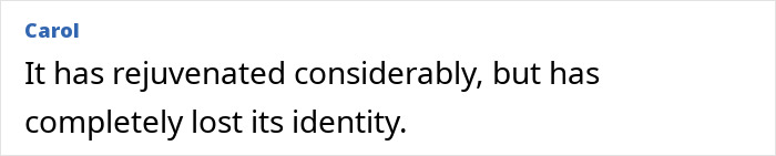 Comment from Carol expressing mixed opinions on actress's plastic surgery results and changes after procedure.