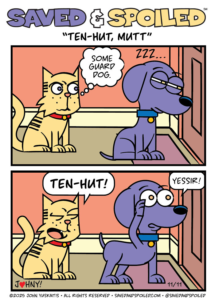 Here Are My 20 Latest &lsquo;Saved & Spoiled&rsquo; Comics Celebrating Pets, Fall Days, And Thanksgiving Chaos