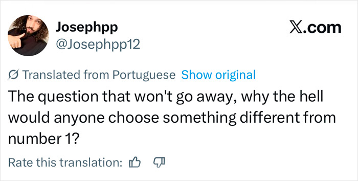 Tweet about the hidden test your therapist may use to judge you, questioning why anyone would choose differently from number one.