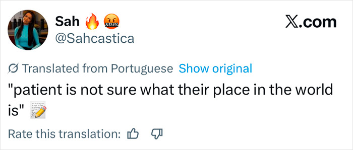 Screenshot of a social media post discussing the hidden test therapists may use to judge patients immediately.