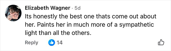 Comment by Elizabeth Wagner praising a Netflix doc for a sympathetic portrayal of a famous serial criminal. Comment by Elizabeth Wagner praising a Netflix doc for a sympathetic portrayal of a famous serial criminal.