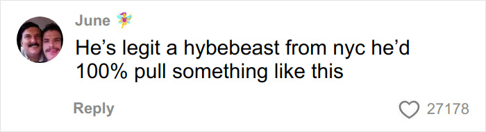 Screenshot of a social media comment discussing a hypebeast and referencing Timoth&eacute;e Chalamet and rapper EsDeeKid theory.