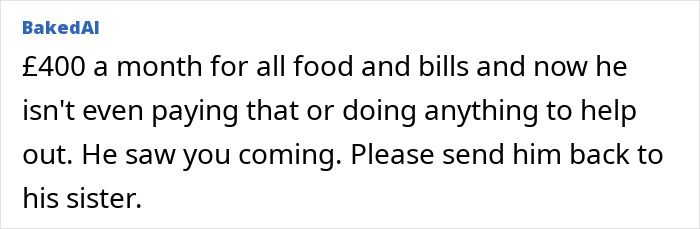 Text message discussing a woman deciding to end a relationship with a jobless partner who costs more than he contributes.