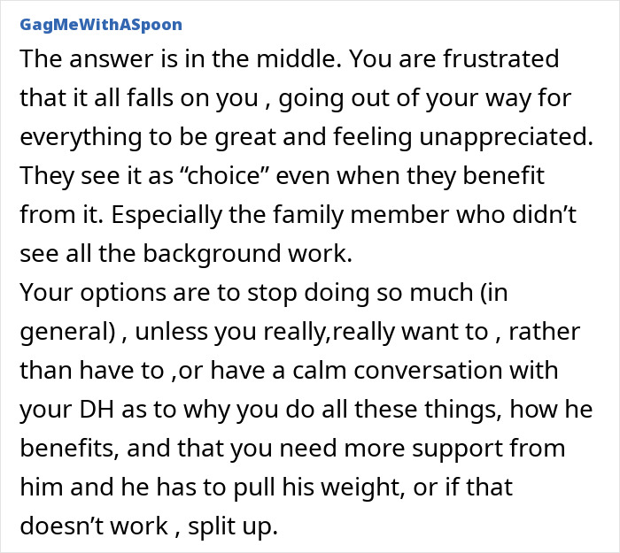 Wife preparing feast and fun for family, feeling unappreciated as husband only opened oven door once.