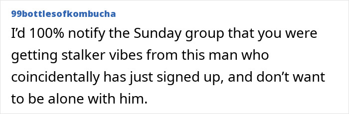 Woman gives lonely widower company, worried as he fixates and starts appearing everywhere she goes, showing concern.