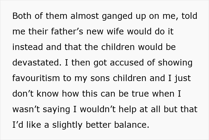 Text showing a grandmother feeling stuck babysitting five kids and regretting agreeing to the overwhelming situation. Text showing a grandmother feeling stuck babysitting five kids and regretting agreeing to the overwhelming situation.