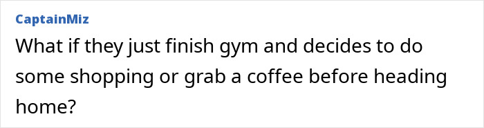 Screenshot of an online comment discussing decency in public related to the activewear trend and its social impact.