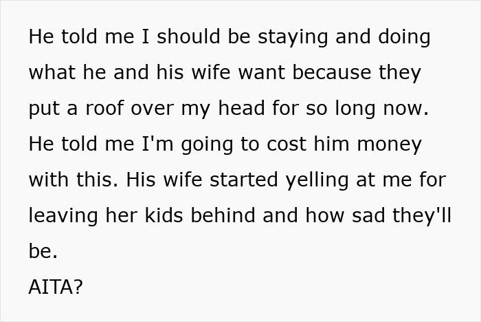 Text showing a teen explaining to dad why she refuses to babysit step-siblings, causing him to become fuming mad.