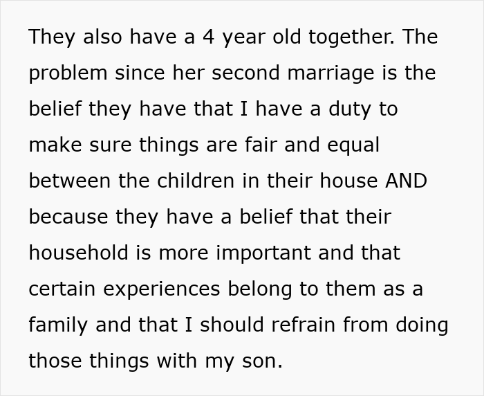 Text discussing a dad trying to protect his son’s gift amid drama with his ex’s new family and household conflicts. Text discussing a dad trying to protect his son’s gift amid drama with his ex’s new family and household conflicts.