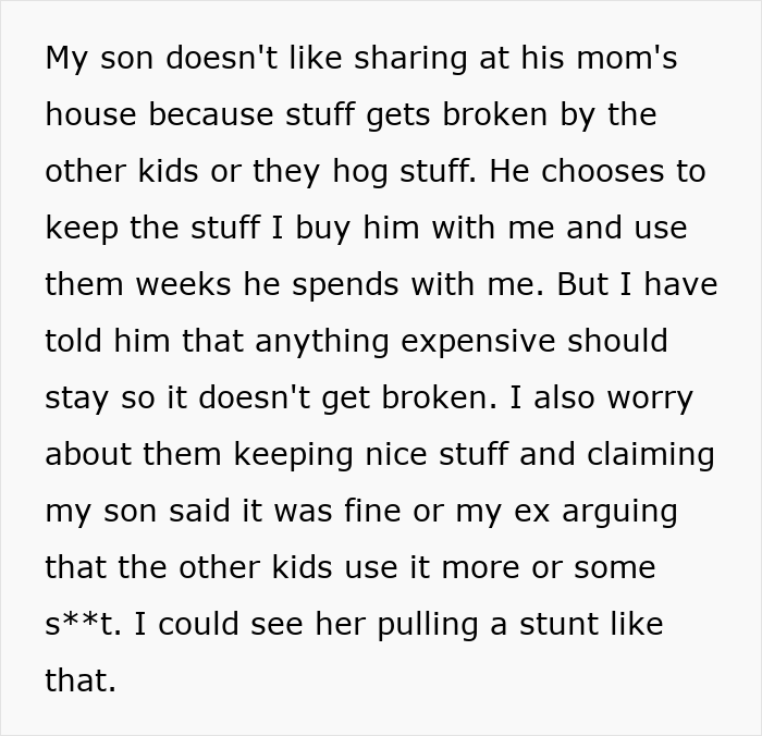 Dad tries to protect his son’s gift from getting broken by ex’s new family, causing family drama and tension. Dad tries to protect his son’s gift from getting broken by ex’s new family, causing family drama and tension.