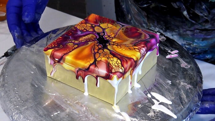 DIY Gift Idea: Festive Acrylic Pouring Bloom Coasters & Resin Box For Christmas