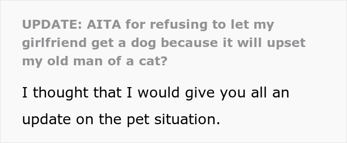 Text about a woman upset that her girlfriend won’t let her get a dog due to concerns about her old cat. Text about a woman upset that her girlfriend won’t let her get a dog due to concerns about her old cat.