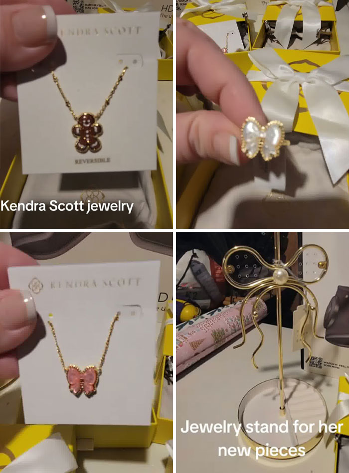 Christmas gift haul showing Kendra Scott jewelry and a jewelry stand for daughter’s new pieces. Christmas gift haul showing Kendra Scott jewelry and a jewelry stand for daughter’s new pieces.