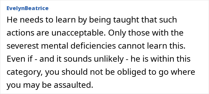 Comment discussing teaching a child that biting during Christmas time is unacceptable behavior for nanny and kid.