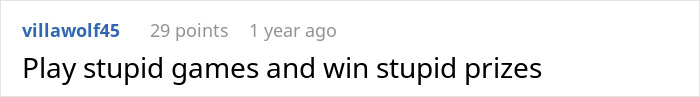 Screenshot of a Reddit comment saying Play stupid games and win stupid prizes, reflecting insecurity in open marriage discussions. Screenshot of a Reddit comment saying Play stupid games and win stupid prizes, reflecting insecurity in open marriage discussions.